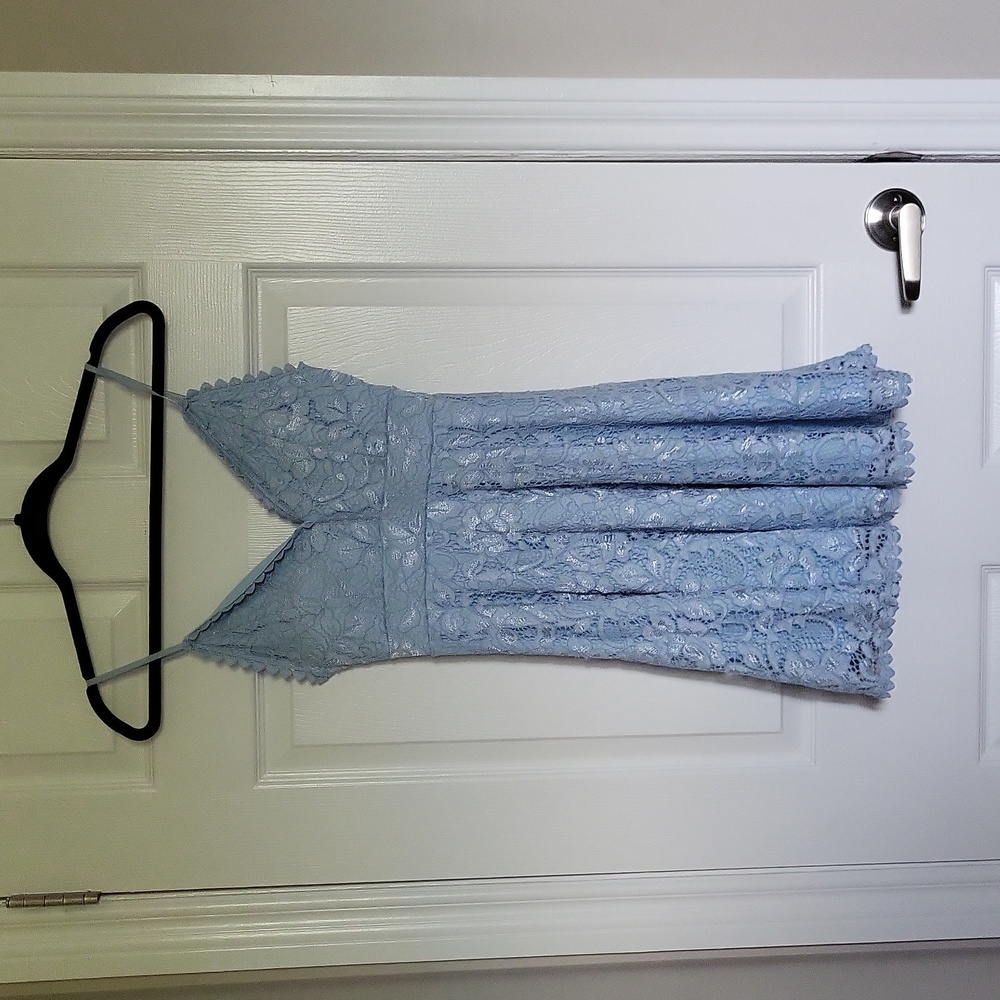 Baby Blue Lace Skater Dress